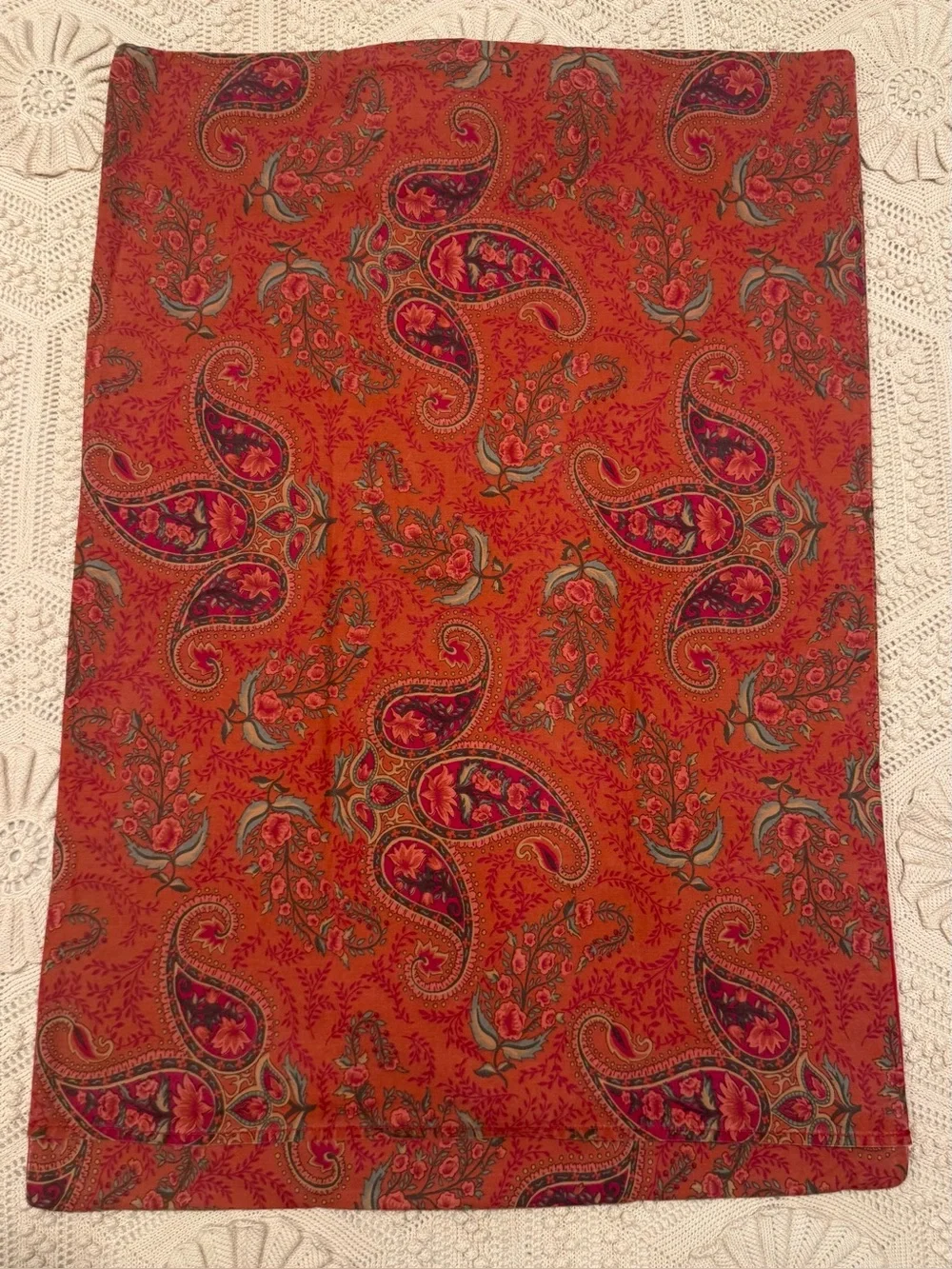 Vintage Restoration Hardware Italian Cypress Paisley King Duvet 3 Shams Regal